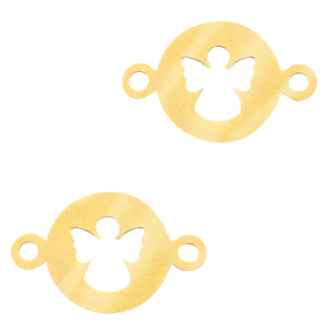Anh&auml;nger aus Stainless Steel - Rostfreiem Stahl Zwischenst&uuml;ck Engel Gold