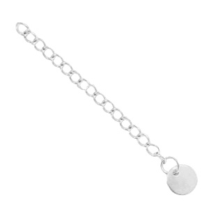 Zubeh&ouml;r aus Stainless Steel - Rostfreiem Stahl Verl&auml;ngerungskette coin 8mm Silber