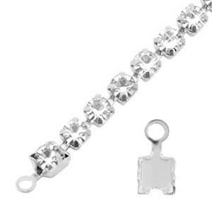 Zubeh&ouml;r Metall TQ  Endkappen f&uuml;r Strass Kette 3mm Antique silver