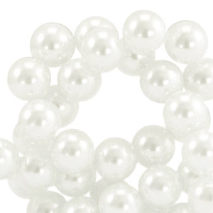 Top Qualit&auml;t Glaswachs Perlen 4mm White