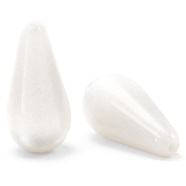 Super Polaris Perle tropfenform shiny Bianco white