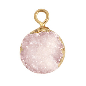 Anh&auml;nger Naturstein 10mm Icy pink-gold