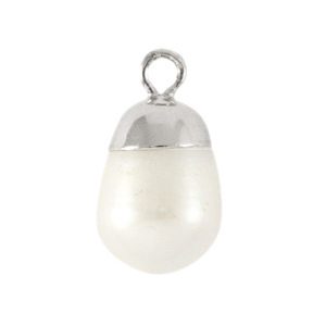 BQ S&uuml;sswasser Perlen Anh&auml;nger round Silver-natural white