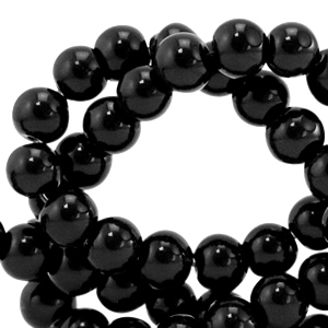 Glas Perlen 8 mm opaque Black