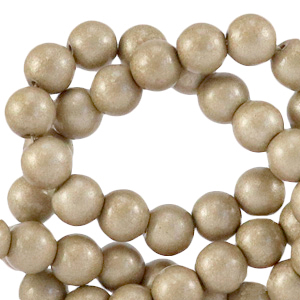 Glas Perlen 6 mm opaque Champagne grey metallic
