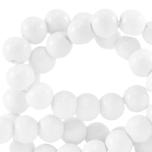 Glas Perlen 8 mm opaque Bright white