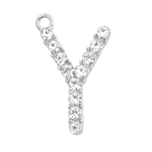 Anh&auml;nger Metall Basic Quality Strass Initiale Y Antik silber