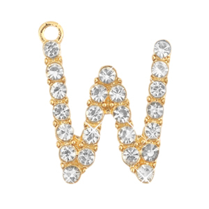 Anh&auml;nger Metall Basic Quality Strass Initiale W Gold