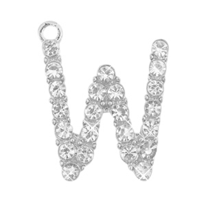Anh&auml;nger Metall Basic Quality Strass Initiale W Antik silber