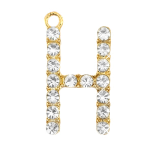 Anh&auml;nger Metall Basic Quality Strass Initiale H Gold