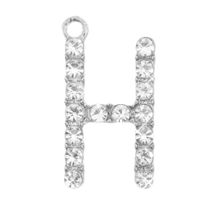 Anh&auml;nger Metall Basic Quality Strass Initiale H Antik silber