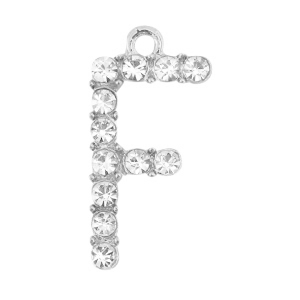 Anh&auml;nger Metall Basic Quality Strass Initiale F Antik silber