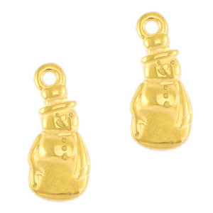 Anh&auml;nger Metall DQ Snowman Gold (Nickelfrei)