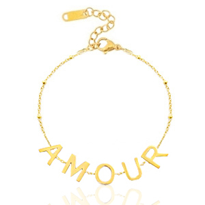 Stainless Steel - Rostfrei Stahl Armb&auml;nder "amour" Gold