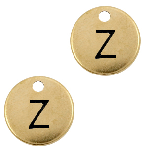 Anh&auml;nger Metall DQ Buchstabe Z Antik bronze (Nickelfrei)