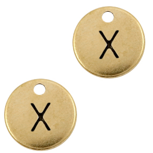 Anh&auml;nger Metall DQ Buchstabe X Antik bronze (Nickelfrei)