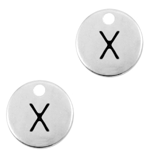 Anh&auml;nger Metall DQ Buchstabe X Antik silber (Nickelfrei)