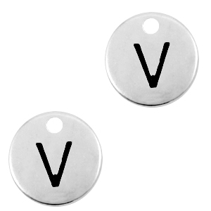 Anh&auml;nger Metall DQ Buchstabe V Antik silber (Nickelfrei)