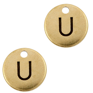 Anh&auml;nger Metall DQ Buchstabe U Antik bronze (Nickelfrei)