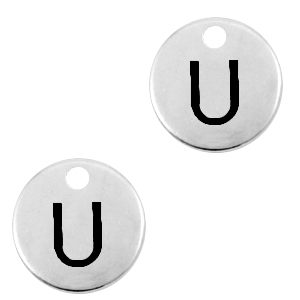 Anh&auml;nger Metall DQ Buchstabe U Antik silber (Nickelfrei)