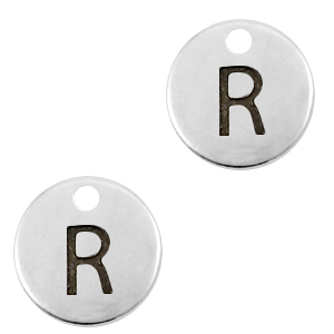 Anh&auml;nger Metall DQ Buchstabe R Antik silber (Nickelfrei)