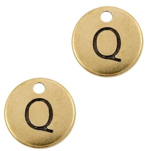 Anh&auml;nger Metall DQ Buchstabe Q Antik bronze (Nickelfrei)