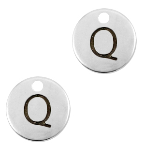 Anh&auml;nger Metall DQ Buchstabe Q Antik silber (Nickelfrei)