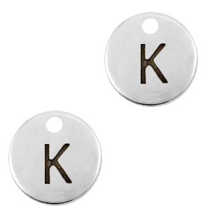 Anh&auml;nger Metall DQ Buchstabe K Antik silber (Nickelfrei)