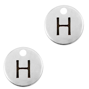 Anh&auml;nger Metall DQ Buchstabe H Antik silber (Nickelfrei)