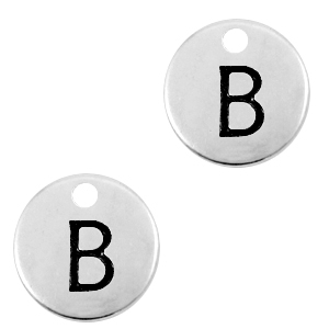 Anh&auml;nger Metall DQ Buchstabe B Antik silber (Nickelfrei)
