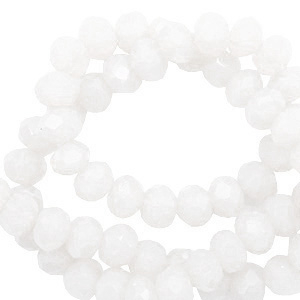 Facetten Top Glas Perlen 6x4mm Rondellen Brilliant white-pearl shine coating