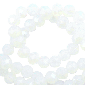 Facetten Top Glas Perlen 4x3mm Rondellen Brilliant crystal-pearl shine coating