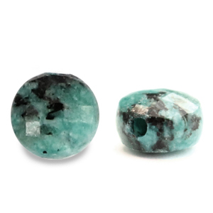 Naturstein Perlen Dalmatiner Jaspis Facett 5mm Turquoise blue