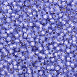 Miyuki 11/0 Rocailles Silverlined alabaster dyed violet purple 11-649