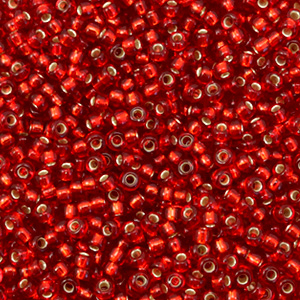 Miyuki 11/0 Rocailles Silverlined ruby red 11-11