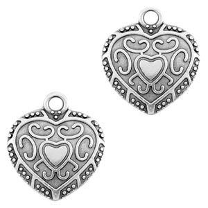 Anh&auml;nger Metall DQ Heart Antik silber (Nickelfrei)