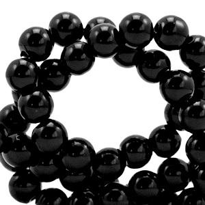 Glas Perlen 8 mm opaque Black