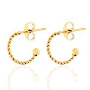 Stainless Steel - Rostfrei Stahl Ohrringe Creolen 12mm Gold