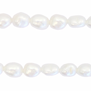 BQ S&uuml;sswasser Perlen Nugget oval 7-8x6-7mm Natural white