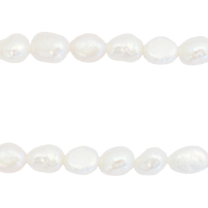 BQ S&uuml;sswasser Perlen Nugget oval 8x5-6mm Naturel white