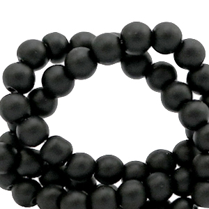 Glas Perlen 6 mm matt Black