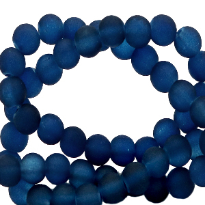 Glas Perlen 4 mm matt Deep blue