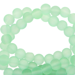 Glas Perlen 6 mm matt Neo mint green