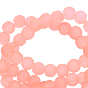 Glas Perlen 6 mm matt Neon coral orange