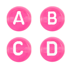 Acryl Buchstaben Mix&nbsp; Neon azalea pink transparant
