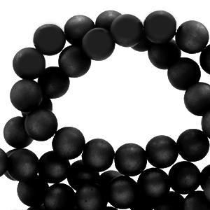 Super Polaris Perle 8mm rund matt Jet black