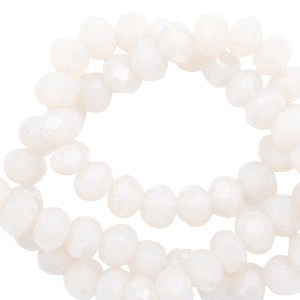Facetten Top Glas Perlen 6x5mm Rondellen Soft white-pearl shine coating