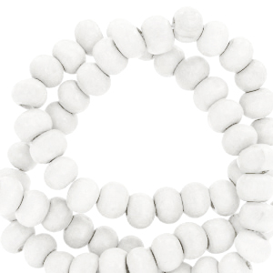 Holz Perlen 6mm rund White