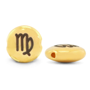 Perlen Metall DQ 7mm Sternzeichen Jungfrau Gold (Nickelfrei)