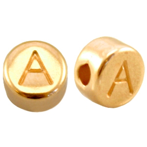 Metall DQ Perlen Buchstabe A Gold (Nickelfrei)